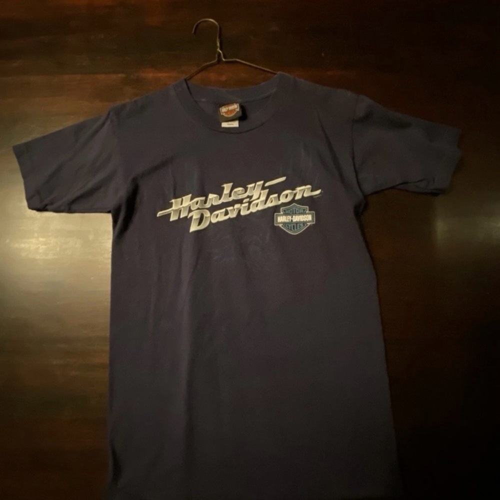 Harley-Davidson Blue Short Sleeve T-shirt With Eagle Design, Sz Sm, NWOT
